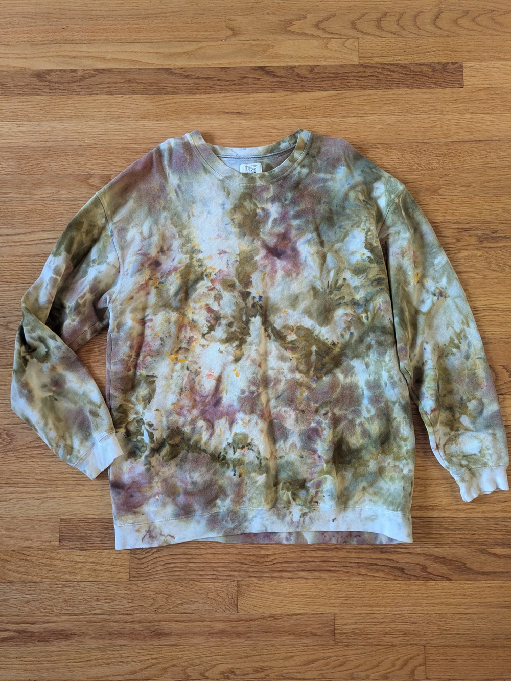 Tie-Dye Crewneck Sweater - Olive & Brown